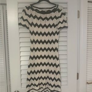 Trina Turk Black and White Zigzag Mini Dress